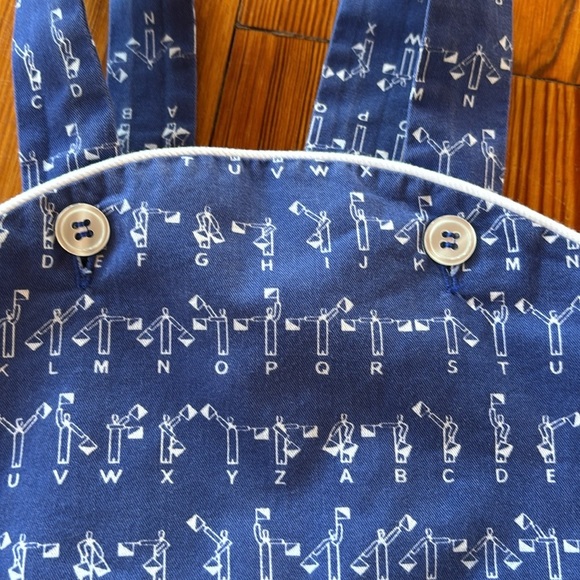 Kayce Hughes Blue & White Boys Bubble Suit W/Alphabet Design Size 24 Months - Picture 4 of 6